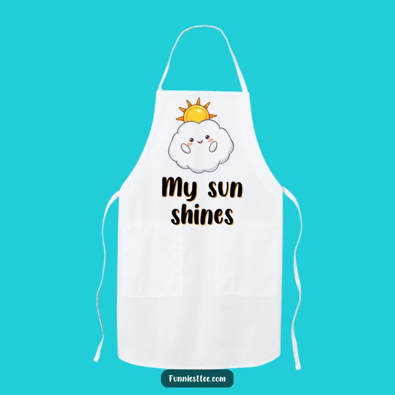 Funny Cloud Sun Apron - Kitchen Upside Down Fun, Whimsical Chef Gift