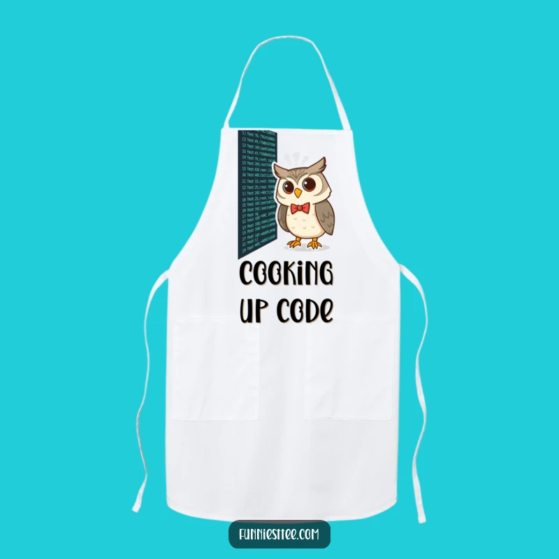 Funny Coding Owl Apron: Cook with Insight, Owl Programmer Style