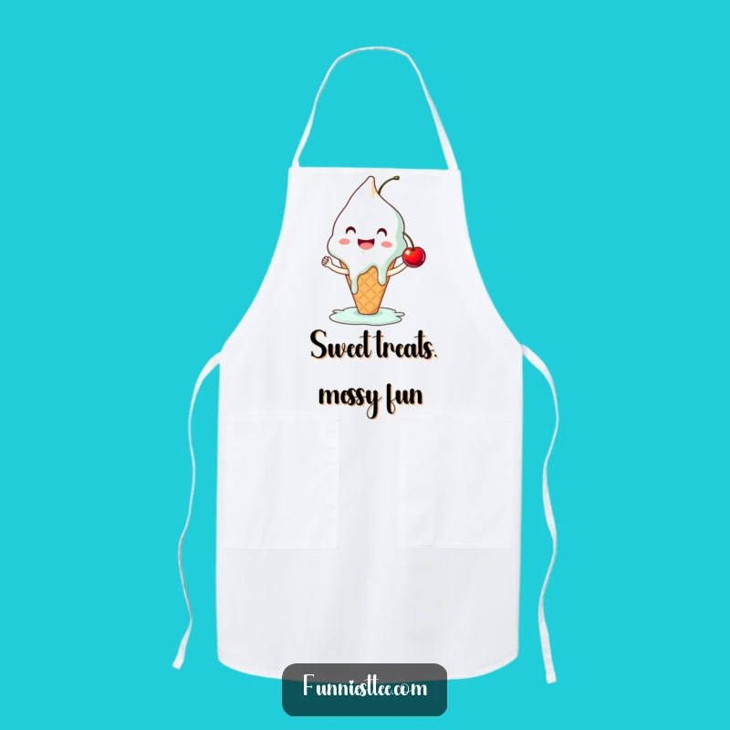 Funny Ice Cream High-Five Apron - Sweet & Hilarious Kitchen Fun