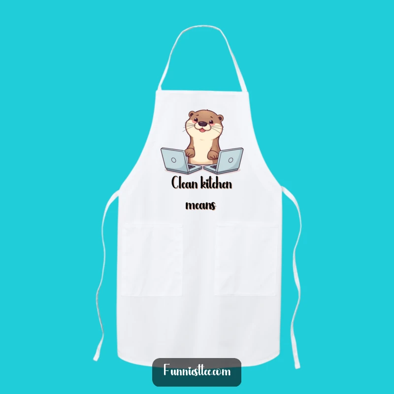 Funny Otter Multitasker Apron: Cook with Efficiency, Otter Style