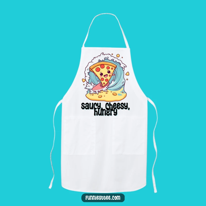 Funny Pizza Surf Apron: Cook Up Laughs with Cheesy Flair
