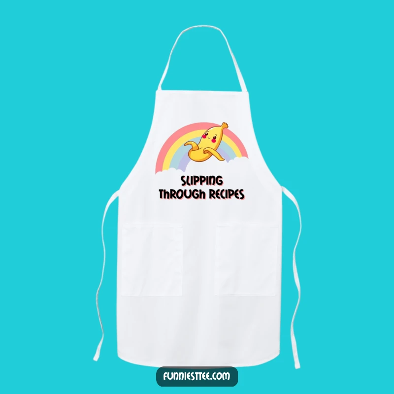 Funny Banana Rainbow Apron: Cheerful Chef for Kitchen Fun