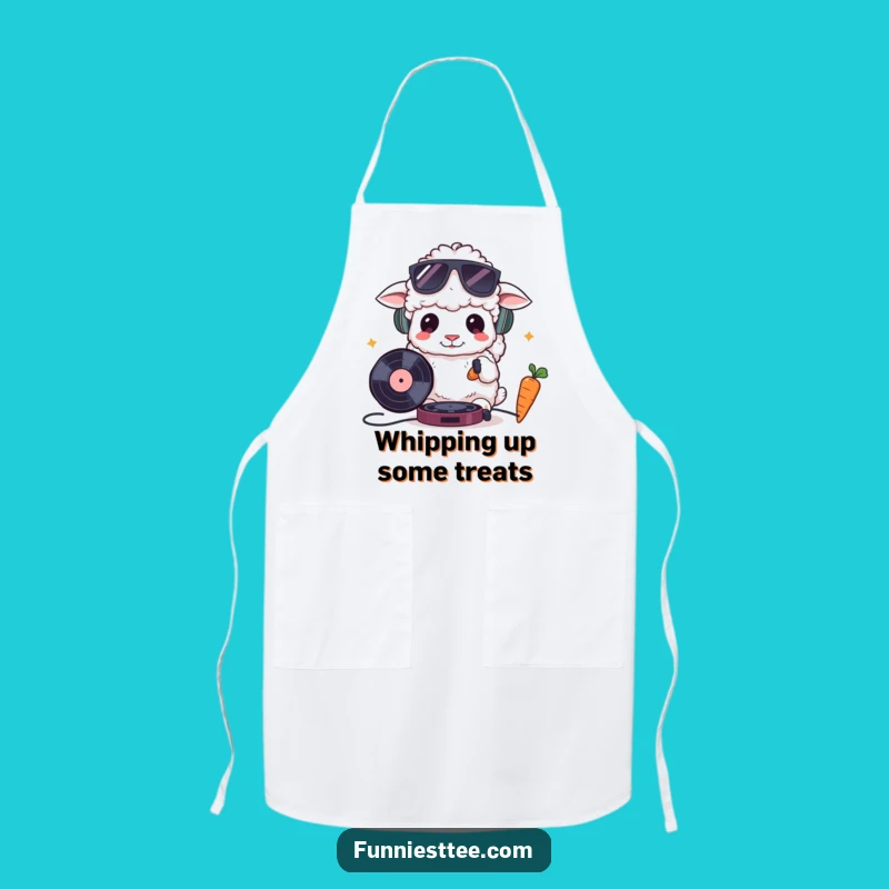 Funny DJ Sheep Apron - Hilarious Kitchen Wear for Music Fans