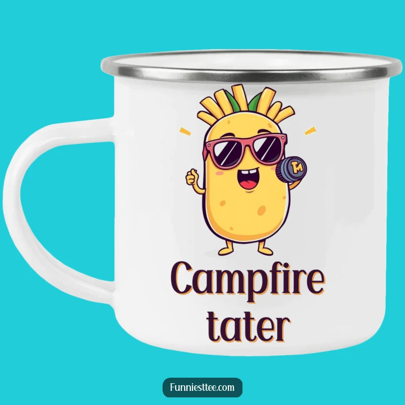 Funny Potato Rocker Camping Mug: Campfire Concert Vibes - Awesome Funny Gift!