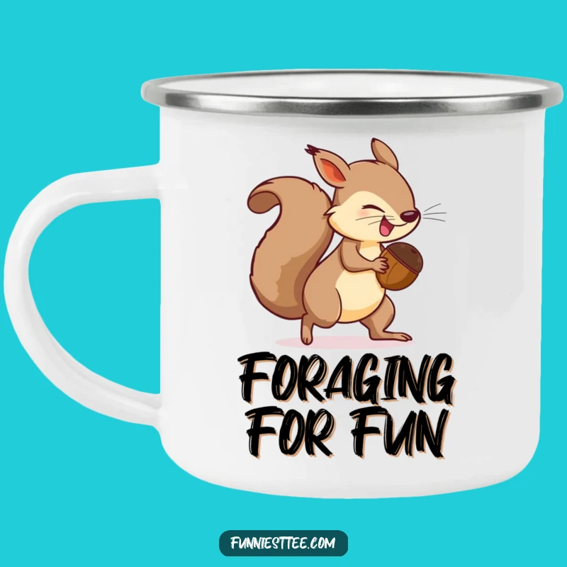 Funny Squirrel Tail Chase Camping Mug - Determined Rodent Camp Gift