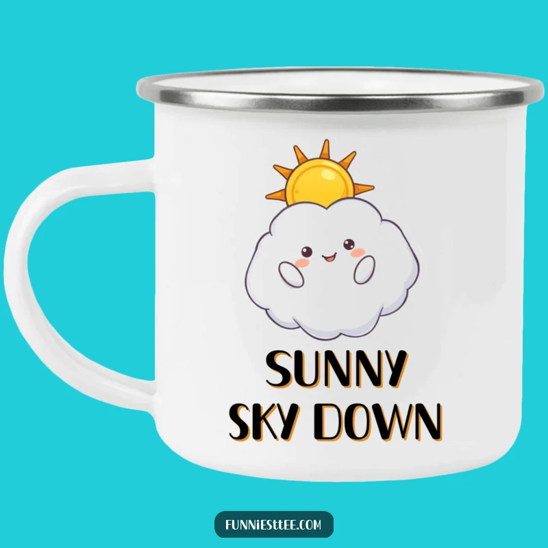 Funny Cloud Sun Camping Mug - Outdoor Sky Laughs, Whimsical Adventure Gift