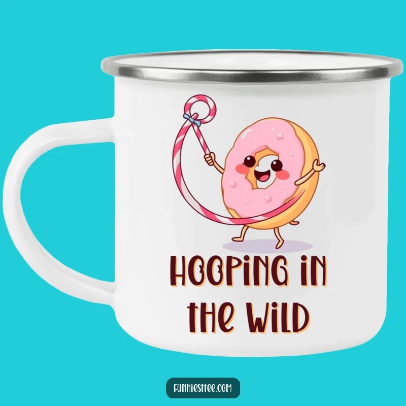 Funny Donut Hula Hoop Camping Mug: Adventure Fuel for a Hilarious Gift