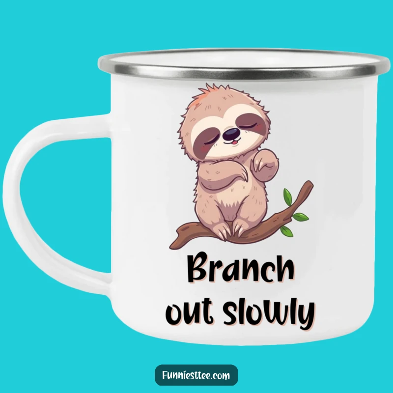 Funny Sloth Breakdancing Camping Mug - Slow & Steady Sips