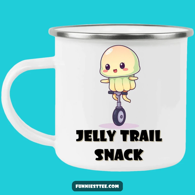 Funny Wobbly Jelly Camping Mug - Outdoor Unicycle Laughs, Adventurous Gift