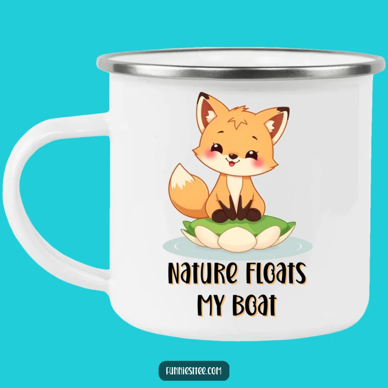 Funny Fox Cub Lily Pad Camping Mug - Durable Fun for Outdoor Adventures