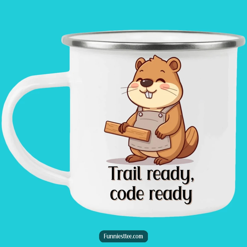 Funny Beaver Coder Camping Mug - Rugged & Hilarious Outdoor Gift