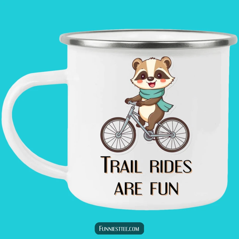 Funny Badger Bicycle Camping Mug - Durable Cheerful Ride for Outdoor Fun