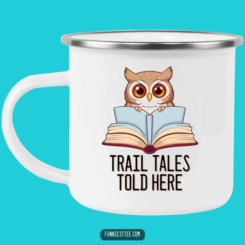 Funny Curious Owl Camping Mug - Durable Storybook Adventure Mug for Outdoors