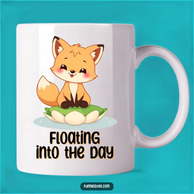 Funny Fox Cub Lily Pad Mug - Hilarious Balancing Act Gift for Nature Lovers