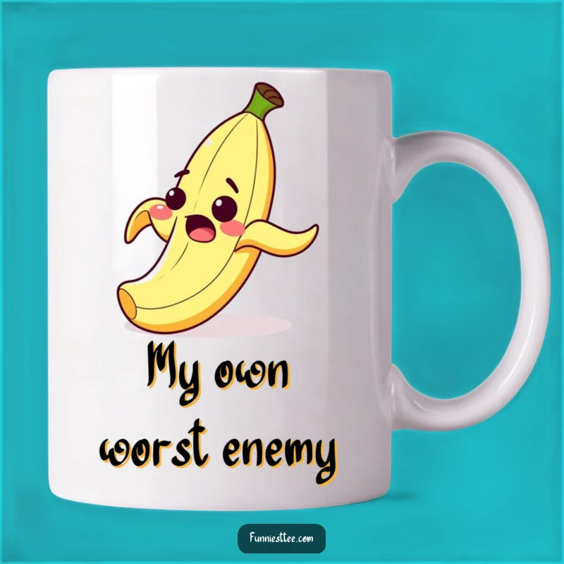 Funny Banana Peel Slip Mug: A Hilarious Cartoon Prank Gift Idea for Comedians