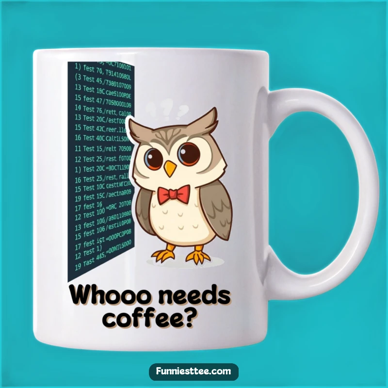 Funny Coding Owl Mug: Wise Owl in Bow Tie, A Programmer's Gift