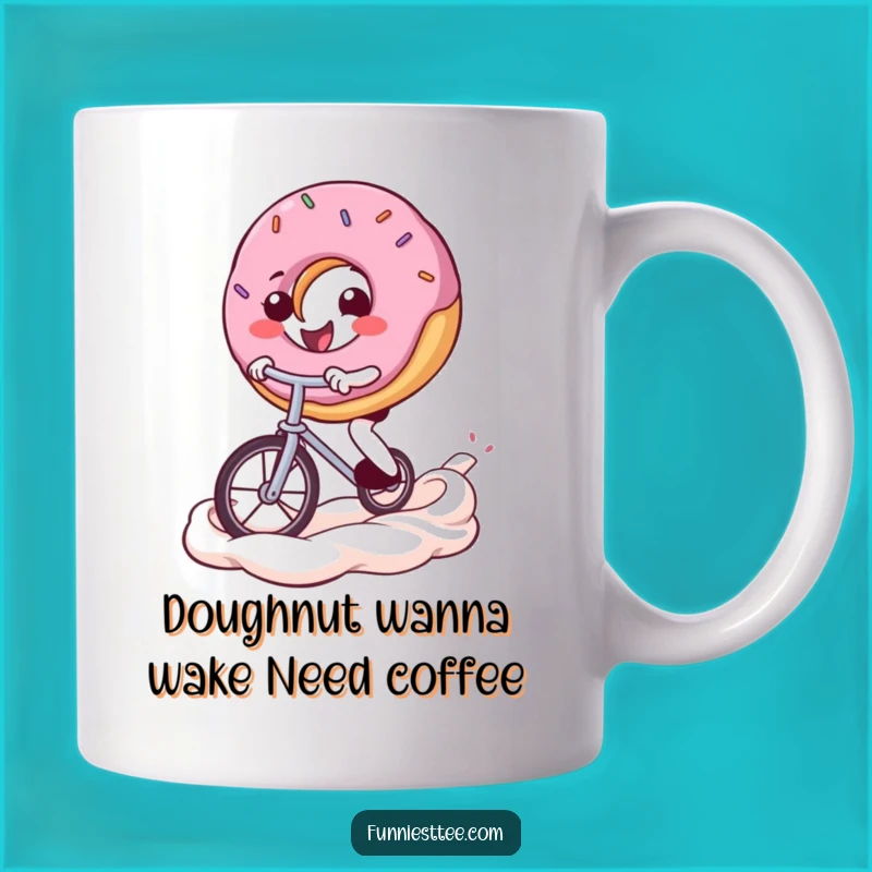 Funny Donut Unicycle Mug: Hilarious Treat Riding Frosting Swirl - Perfect Funny Gift!