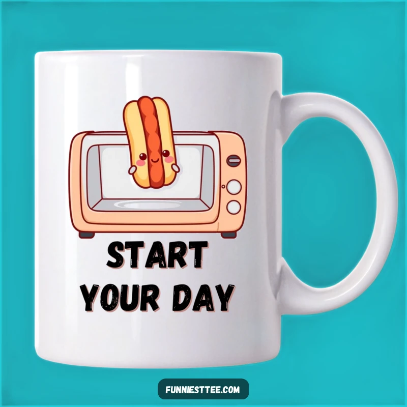 Funny Hot Dog Toaster Oven Mug - Hilarious Breakfast Foodie Gift