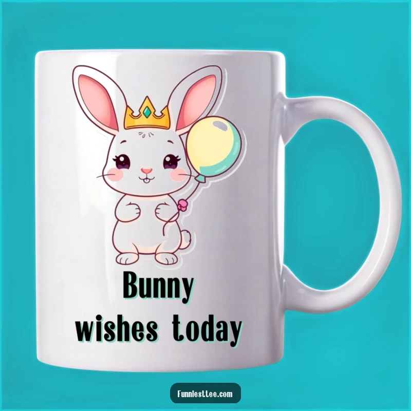 Funny Rabbit King Mug - Royal Balloon Fun, Hilarious Gift!