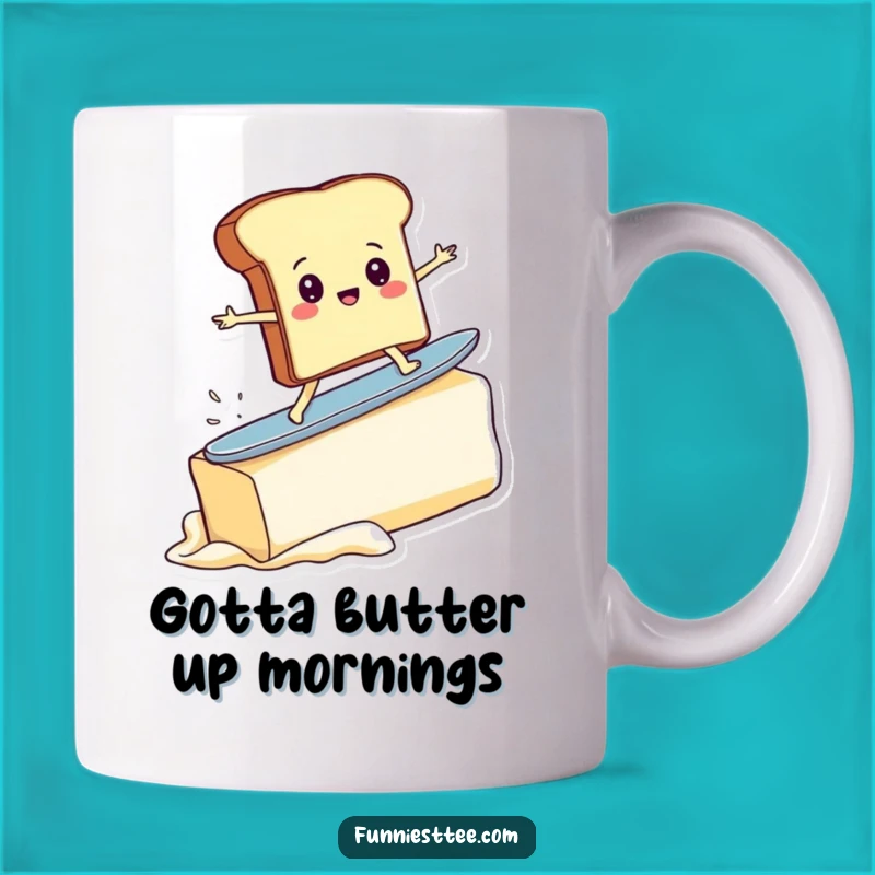 Funny Toast Surfer Mug - Hilarious Butter Wave Design, Perfect Breakfast Gift