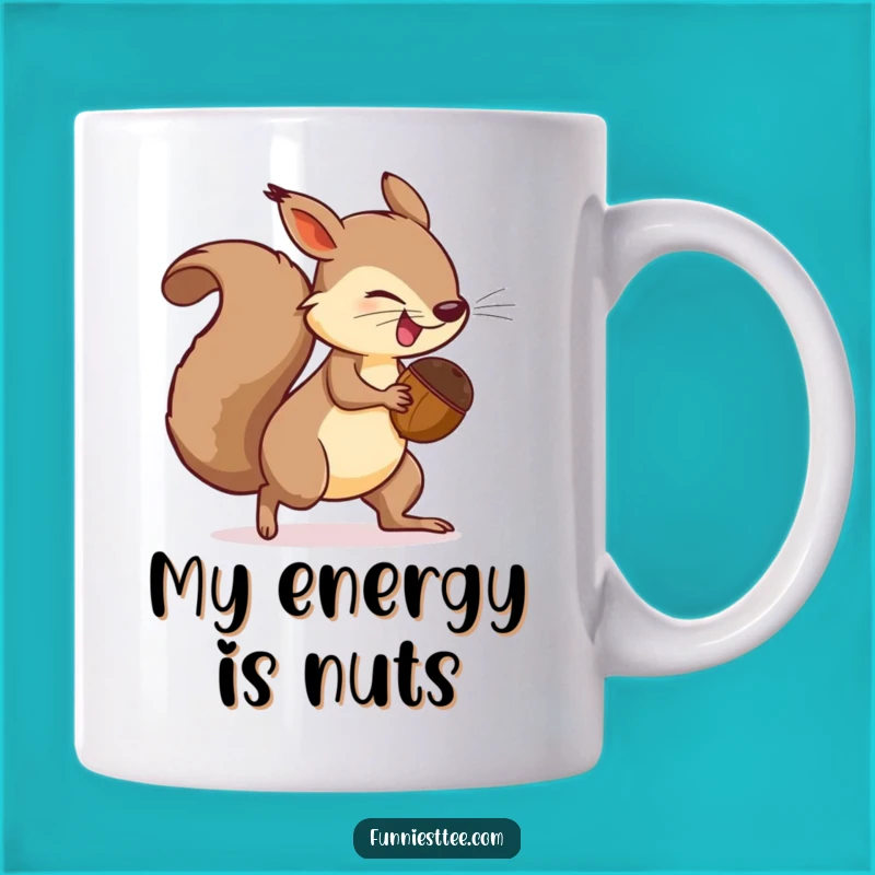Funny Squirrel Tail Chase Mug - Hilarious Determined Rodent Gift
