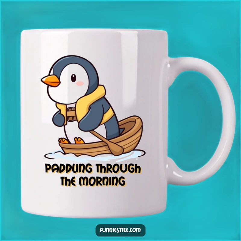 Funny Penguin Boat Mug - Determined Paddler Gift for Courageous Souls