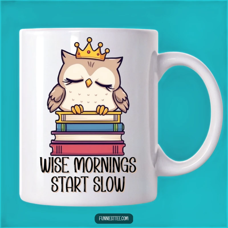 Funny Sleepy Owl Crown Mug - Hilarious Bookworm Gift for Nappers