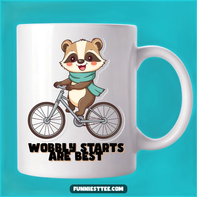 Funny Badger Bicycle Mug - Cheerful Cycling Gift for Nature Lovers