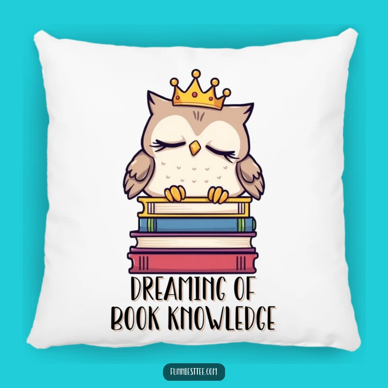 Funny Sleepy Owl Crown Pillow - Cozy Comfort for Bookish Nappers