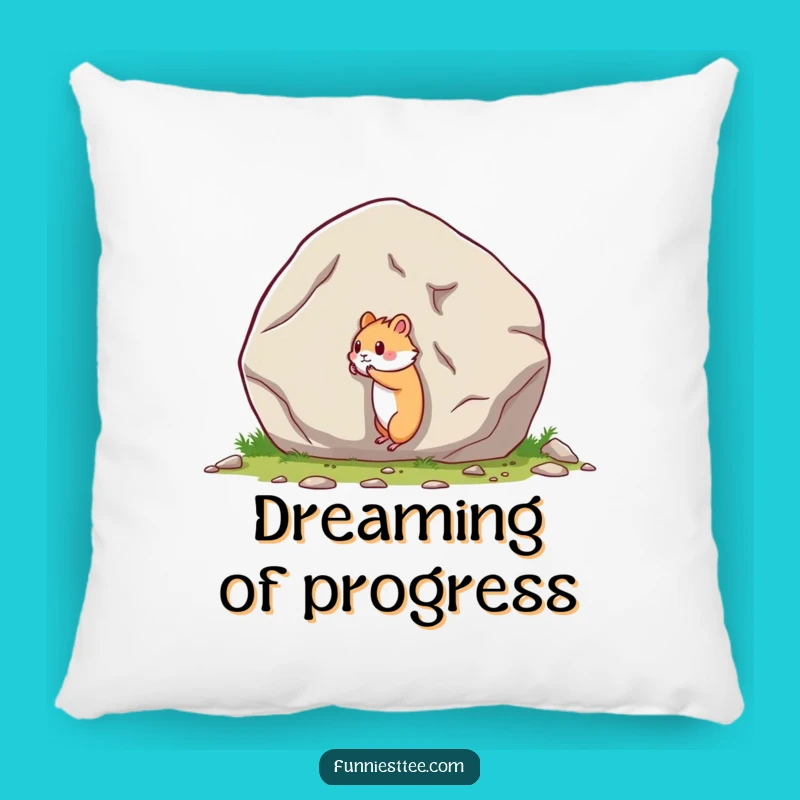 Funny Hamster Boulder Push Pillow: Cozy Comfort & Hilarious Decor for Your Couch