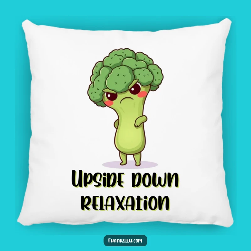 Funny Grumpy Broccoli Handstand Pillow - Cozy Comfort for Veggie Fitness Fans