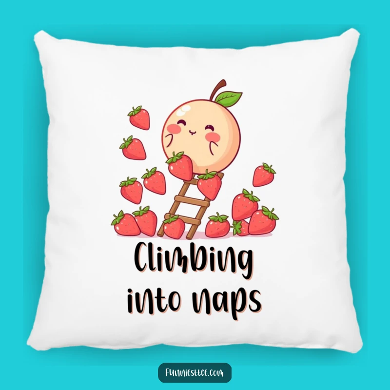 Funny Peach Strawberry Ladder Pillow: Cozy Comfort and Sweetness
