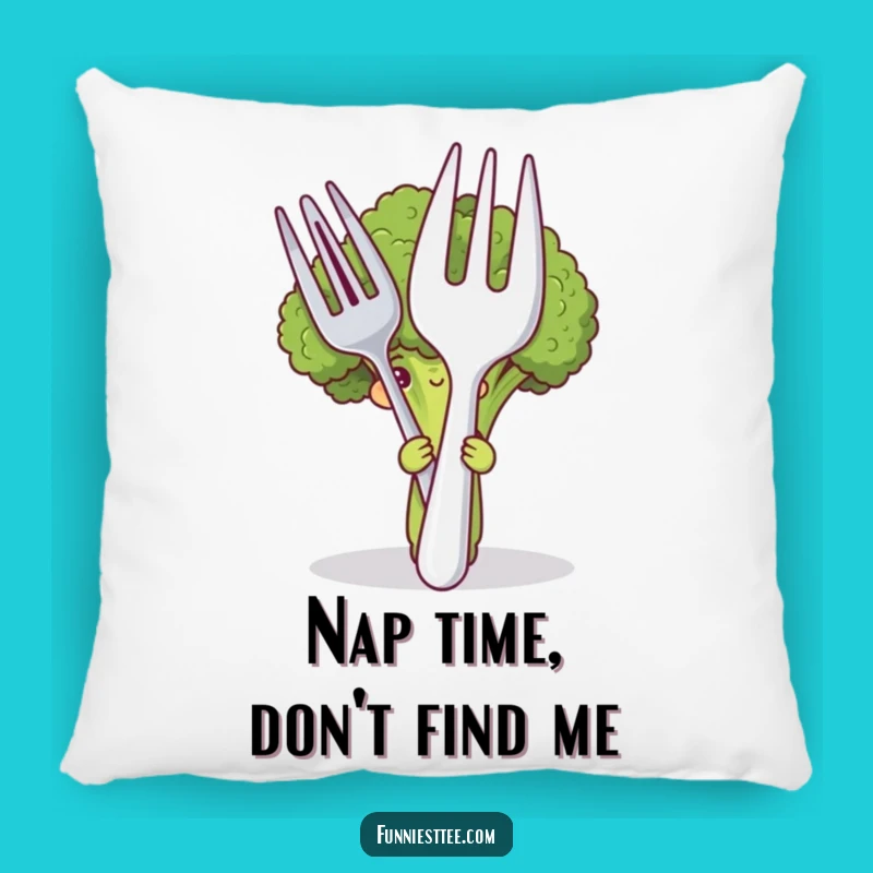 Funny Shy Broccoli Pillow: Soft Veggie Comfort, Adorable Humorous Accent Pillow