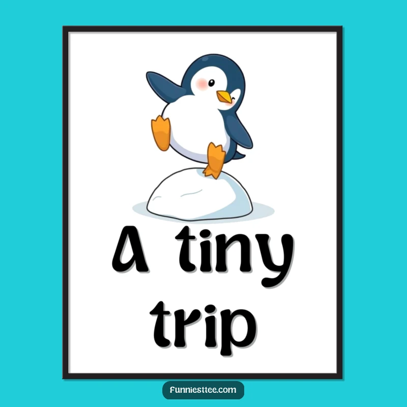 Funny Penguin Trip Digital Art: Printable Dramatic Fall Art Funny Gift
