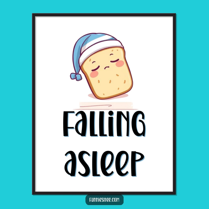 Funny Sleepy Bread Digital Art: Instant Cozy Vibes!