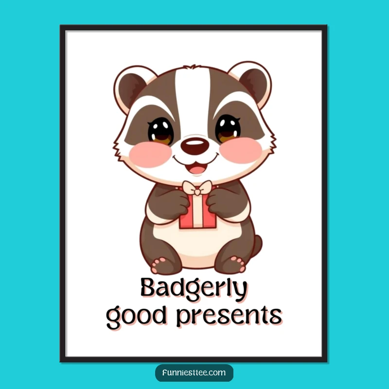 Funny Badger Gift Digital Print: Heartwarming Art for Your Walls