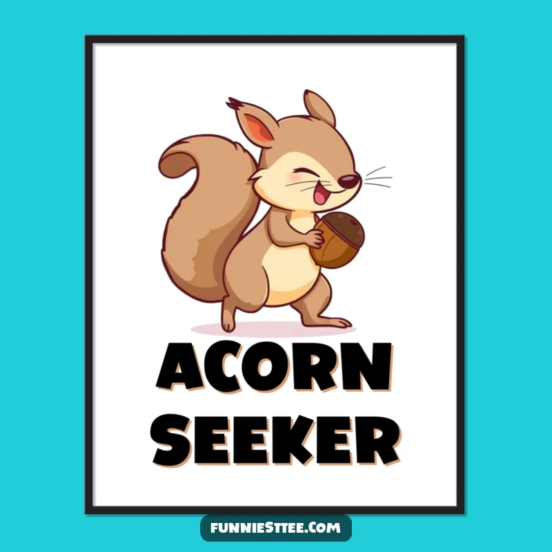 Funny Squirrel Tail Chase Digital Art - Whimsical Rodent Printable Gift