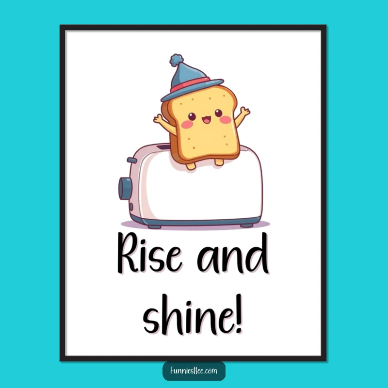 Funny Toast Leap Digital Art - Whimsical Breakfast Drama Printable Gift