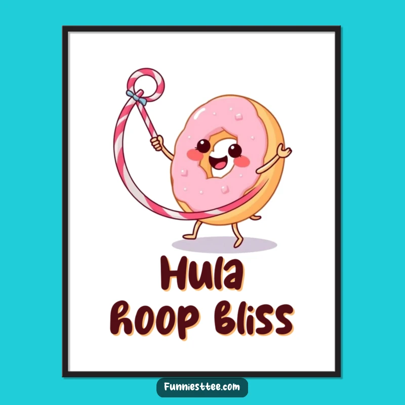 Funny Donut Hula Hoop Digital Art: Instant Whimsy for Your Walls Gift