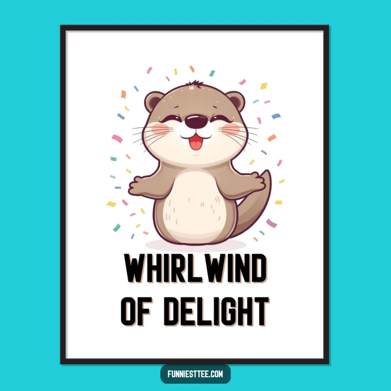 Funny Otter Spinning Digital Art - Instant Joyful Vibes!