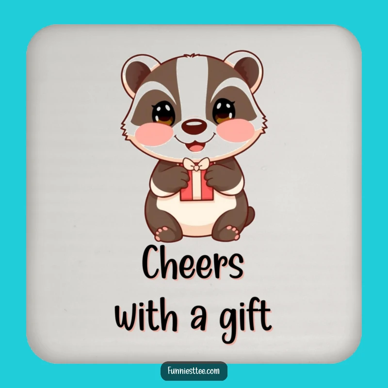 Funny Badger Gift Coaster: Protect Surfaces with Heartwarming Charm