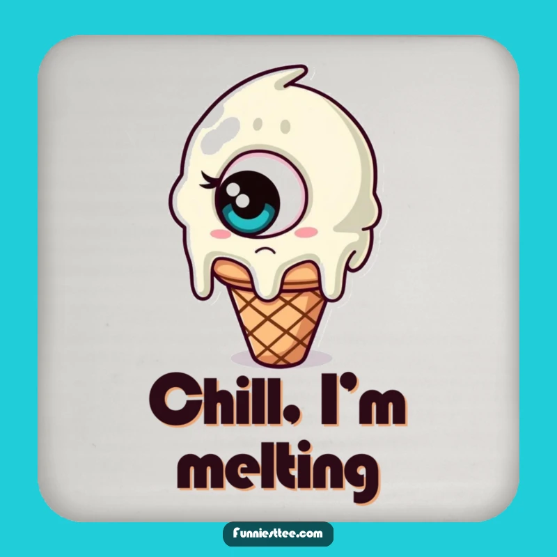 Funny Confused Ice Cream Coasters: Protect Surfaces with Sweet Bewilderment!