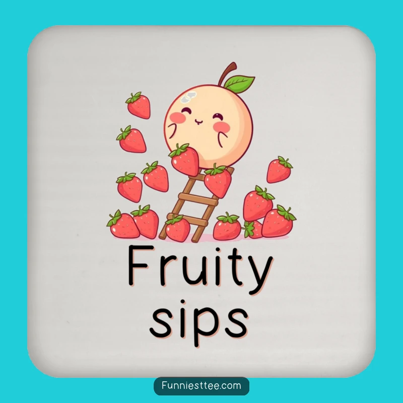Funny Peach Strawberry Ladder Coaster: Protect Surfaces Sweetly