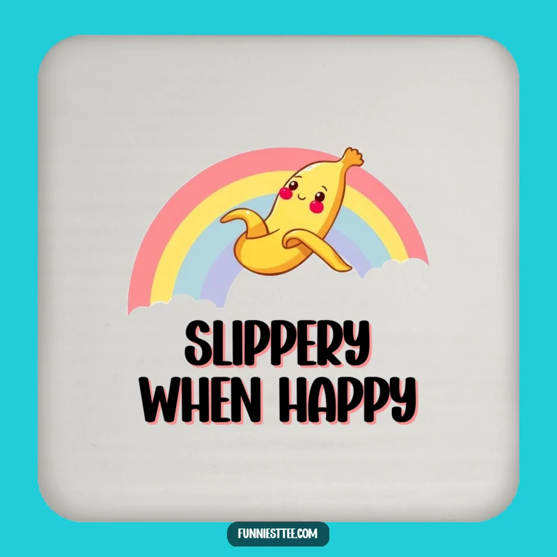 Funny Banana Rainbow Coaster: Cheerful Peel Guards Your Drink