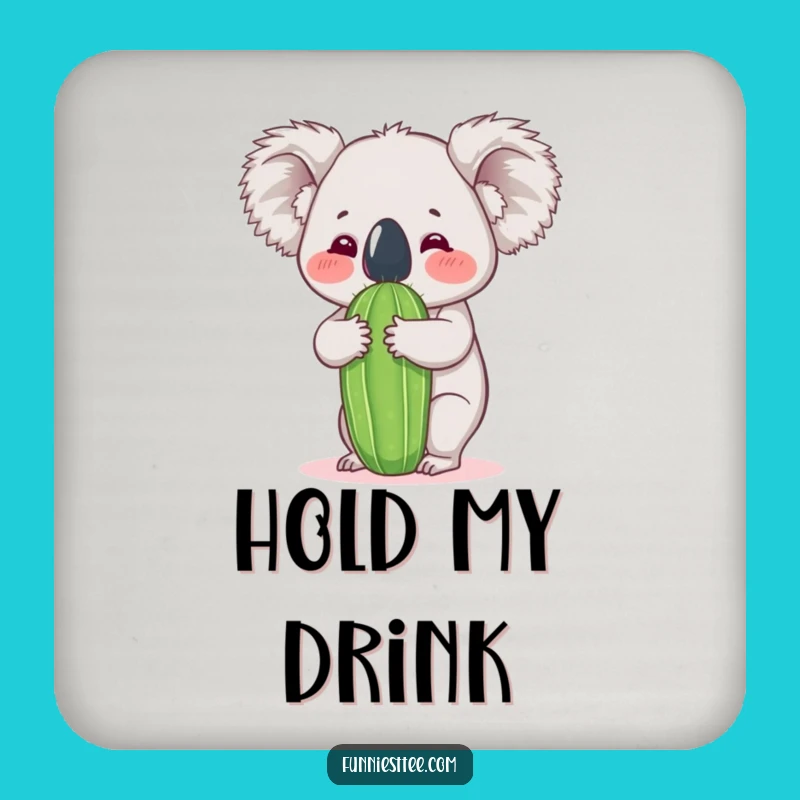 Funny Koala Cactus Hug Coaster - Hilarious Protection for Surfaces