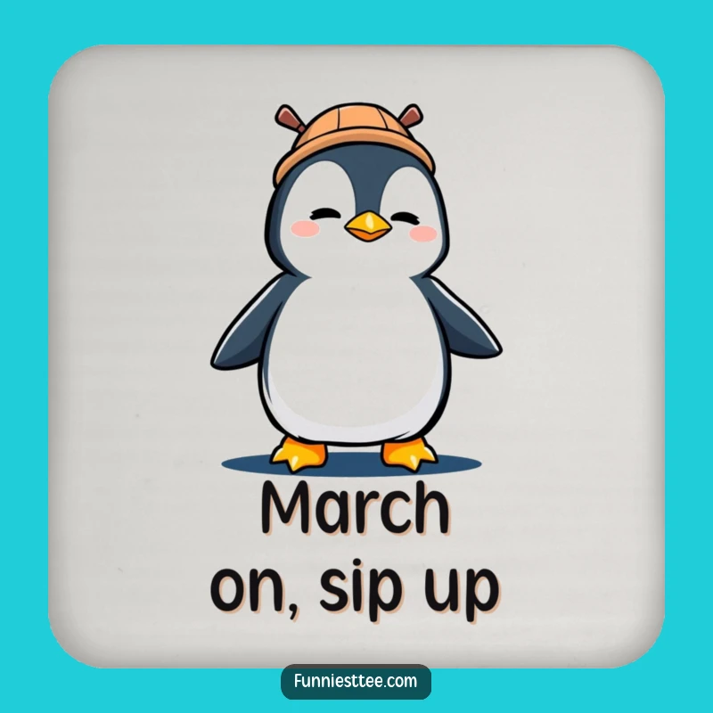 Funny Penguin Marching Coaster: Add Determination to Your Table