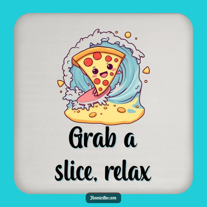 Funny Pizza Surf Coaster: Protect Surfaces with Cheesy Style