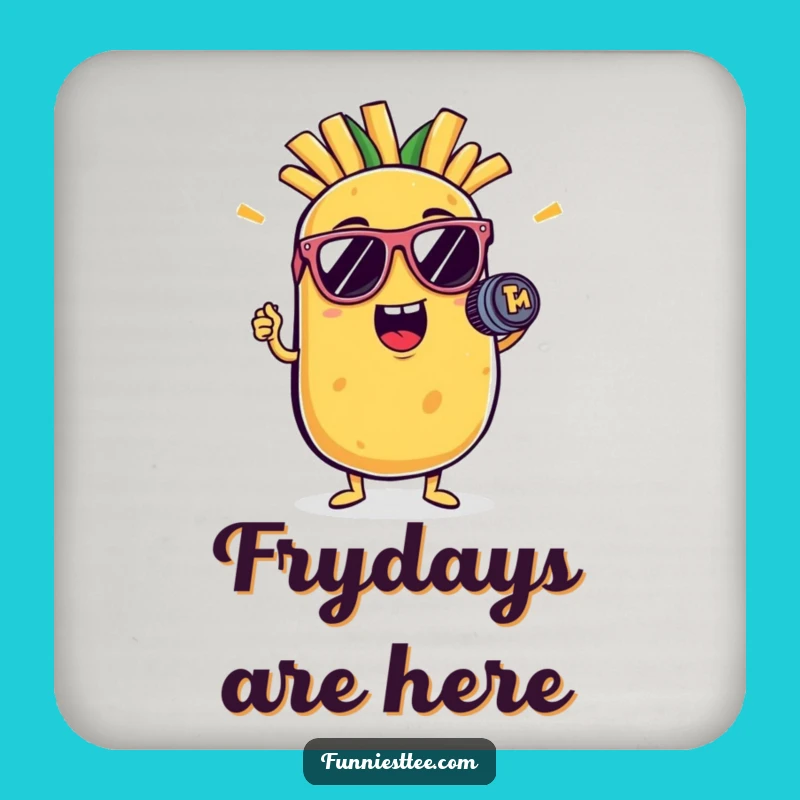 Funny Potato Fry Mic Coaster Set: Protect Surfaces with Style - Cool Funny Gift!