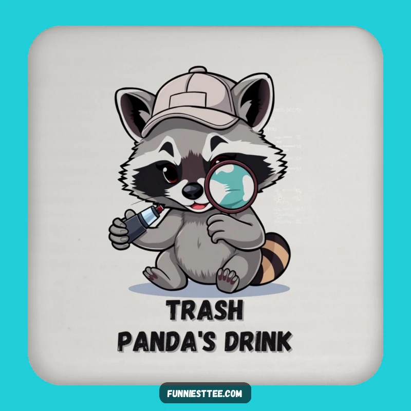 Funny Raccoon Drink Coaster: Debugger Raccoon, Quirky Tech Gift