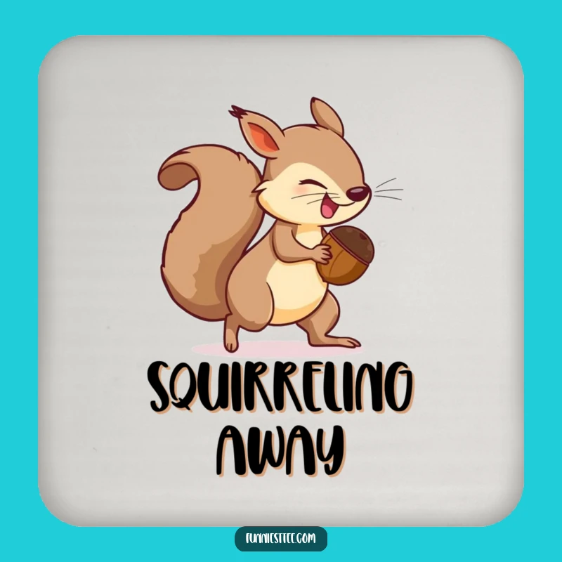 Funny Squirrel Tail Chase Coaster - Protect Surfaces Rodent Gift